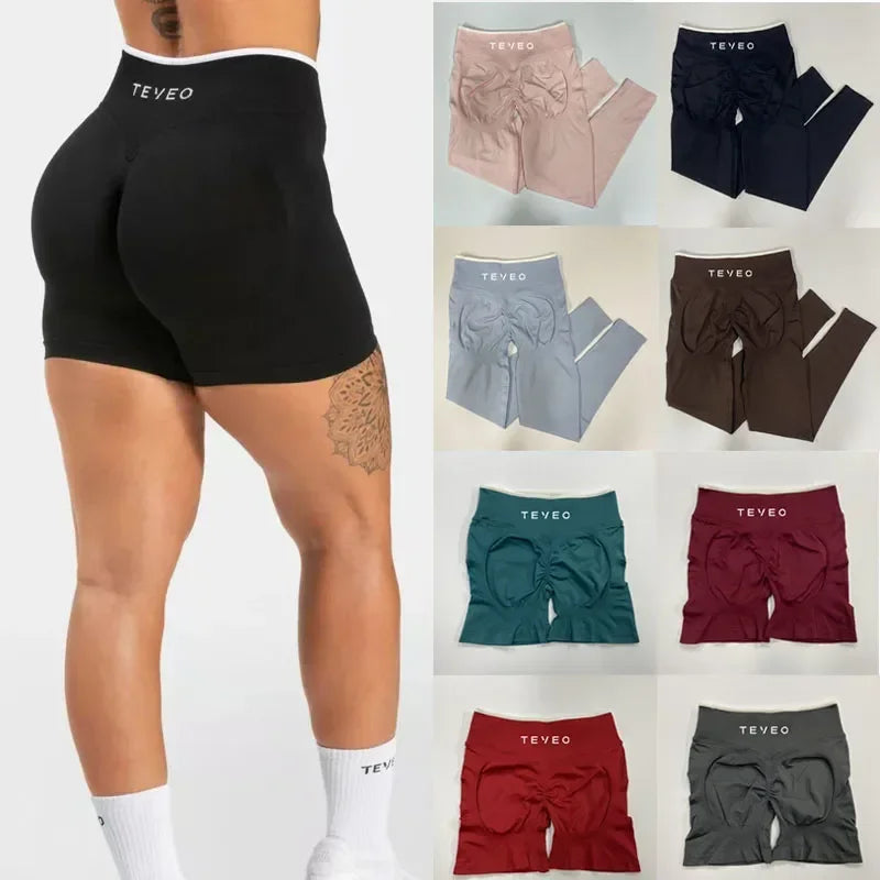 TEVEO  Scrunch Shorts elastisch, atmungsaktiv & figurformend