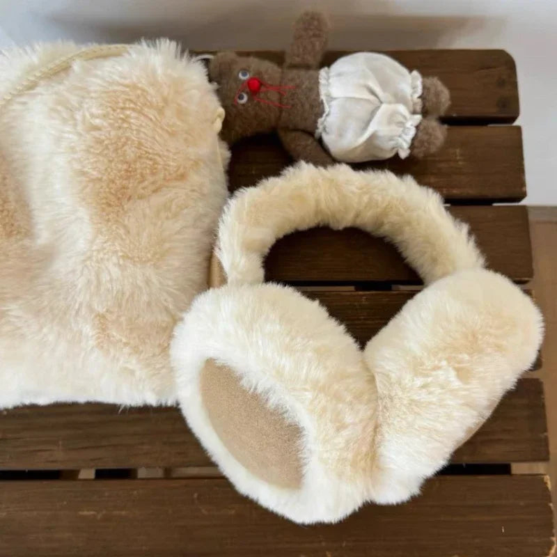 Modische Plüsch-Ohrwärmer für Damen & Herren – Faltbar, Warm gefüttert, Dicke Woll-Ohrenschützer für den Wintere Earflap Outdoor Cold Protection Earmuffs